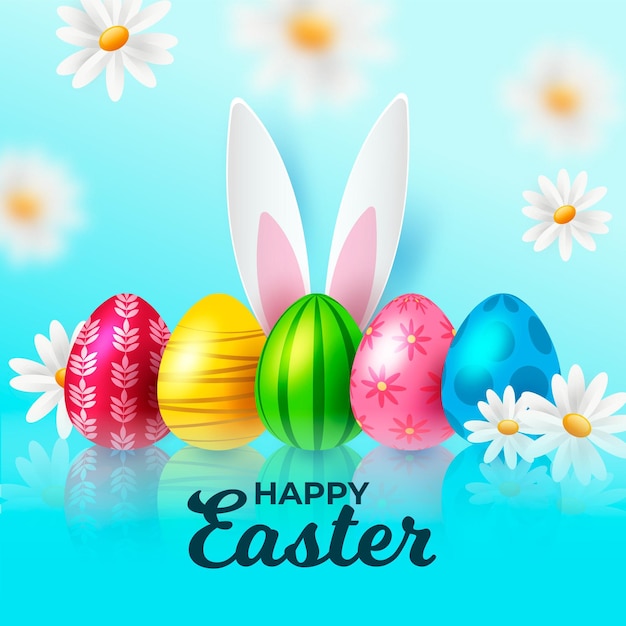 Realistic easter background