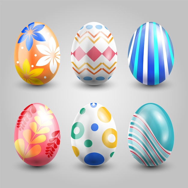 Vector realistic easter day egg collection