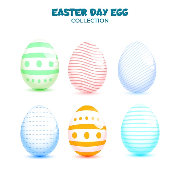 Realistic Easter egg collection