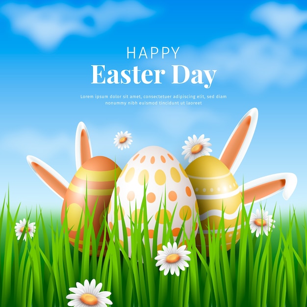 Vector realistic easter illustration