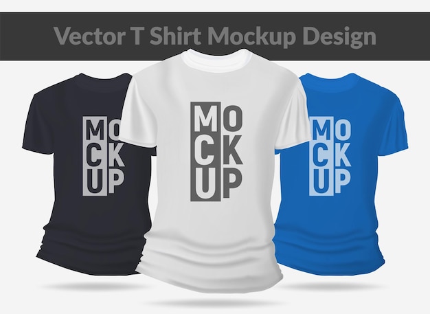 Realistic editable short sleeve vector tshirt design for printing or mockup design