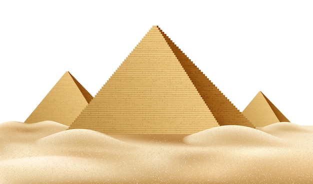 Vector realistic egypt pyramids pharaoh tomb