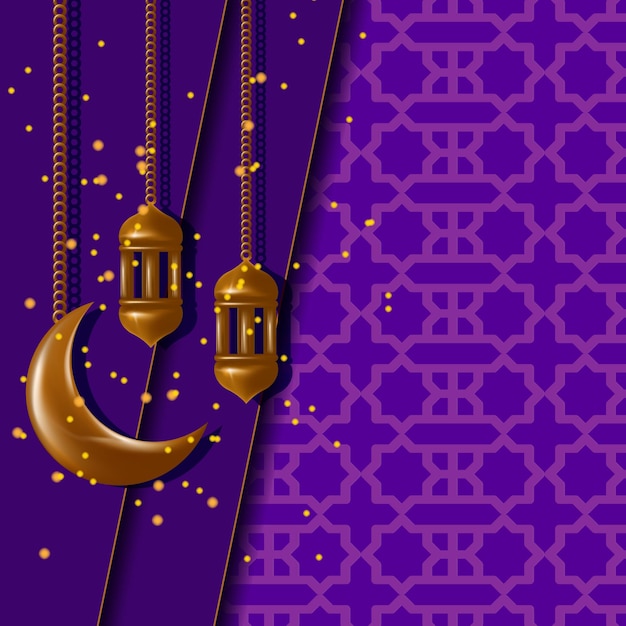 Realistic eid al adha background vector illustration