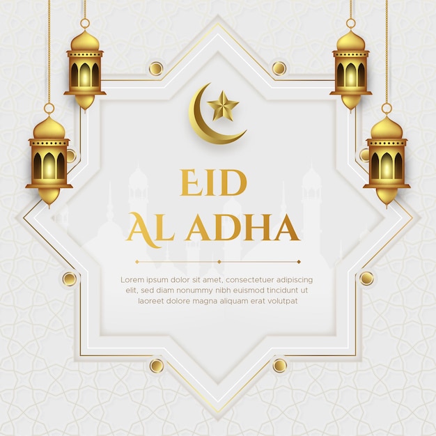 Illustrazione realistica di eid al-adha mubarak