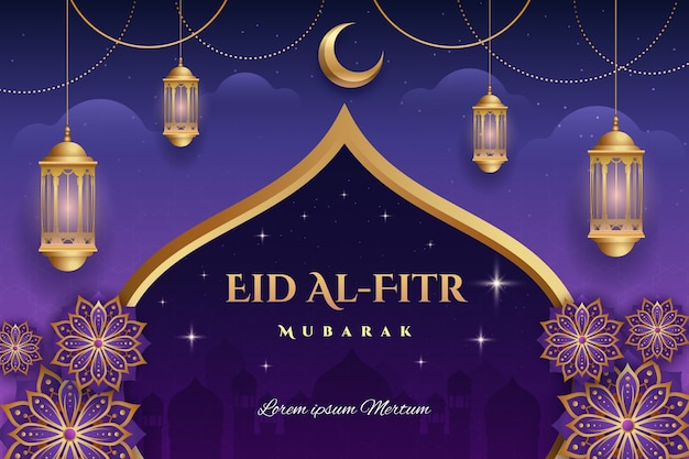 벡터 현실적인 eid al-fitr 배경