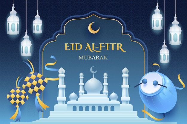 Realistic eid al-fitr background