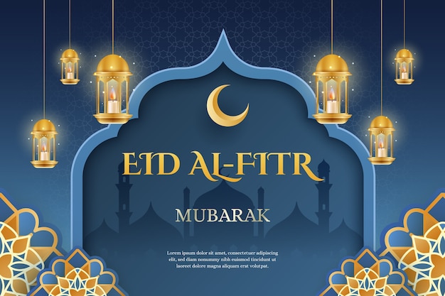 벡터 현실적인 eid al-fitr 배경