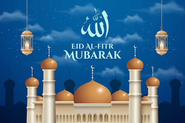 Realistic eid al-fitr background