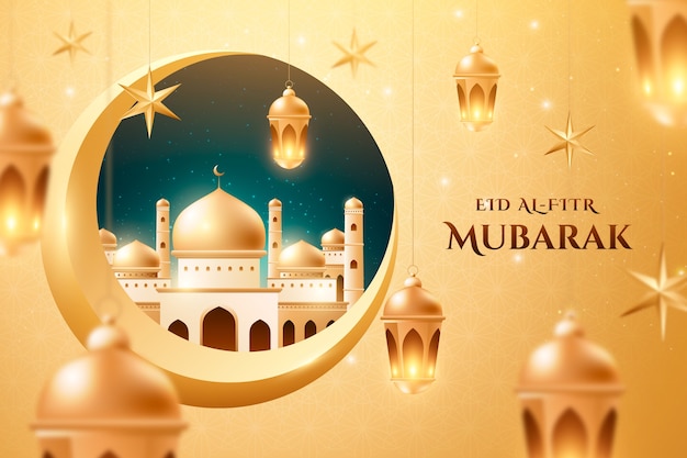 Vector realistic eid al-fitr illustration