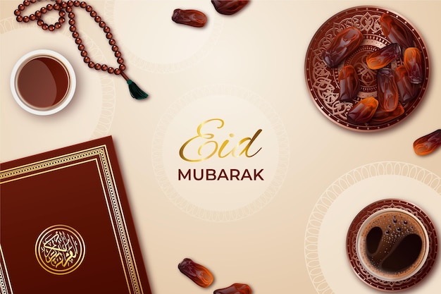 Realistic eid al-fitr illustration