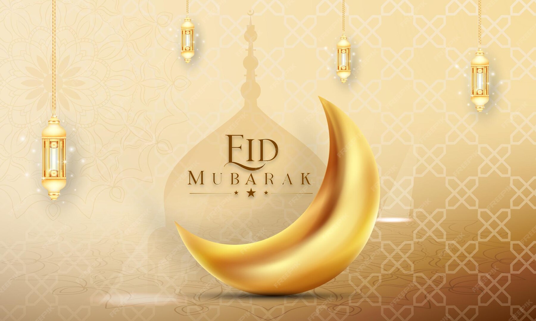 Premium Vector Realistic eid alfitr illustration