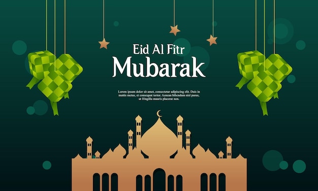 Modello di progettazione grafica realistico eid alfitr ramadan illustrazione