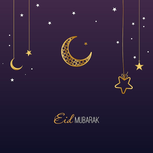 Realistic eid mubarak holiday template design