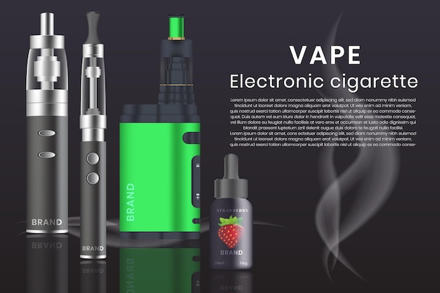 Realistic electronic vape vector, Electronic vape background vector illustration