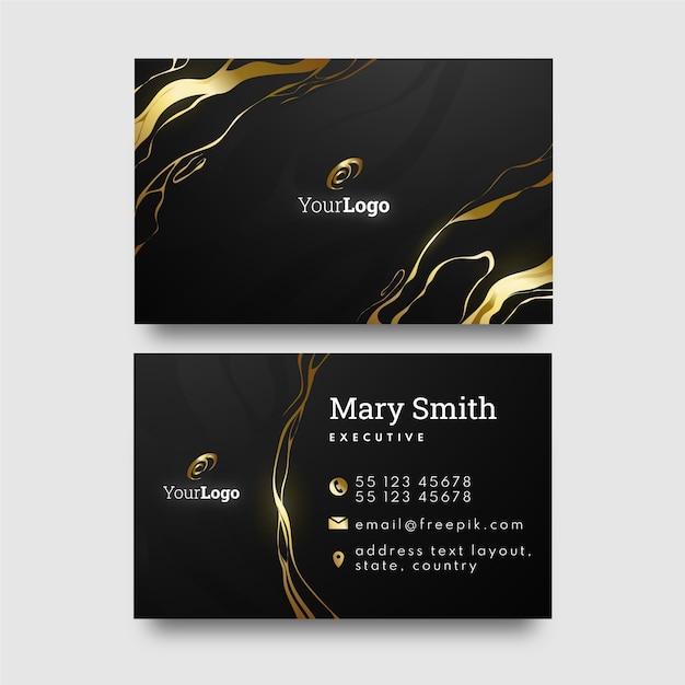 Vector realistic elegant double-sided horizontal business card template