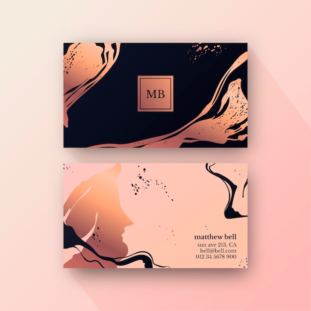 Realistic elegant horizontal business card template