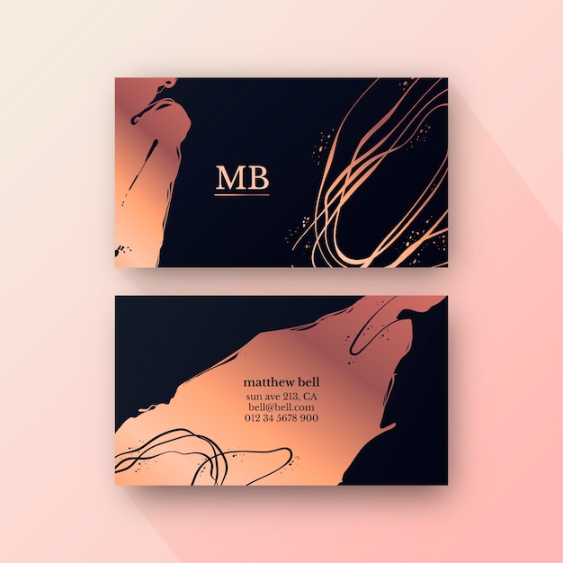 Realistic elegant horizontal business card template