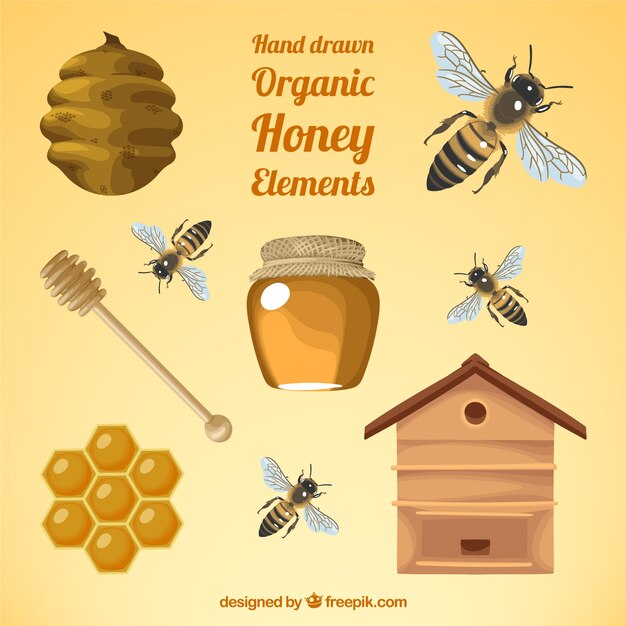 Realistic elements of honey