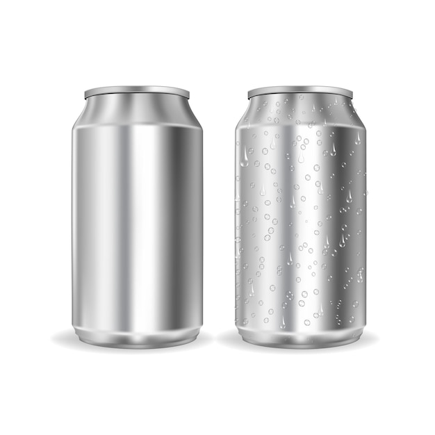 Vector realistic empty soda can bottle vector for mockup