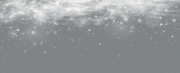 現実的な雪が降る。クリスマスの背景。透明な背景に分離されました。