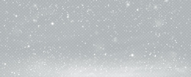 Realistic falling snow.Christmas background.Isolated on transparent background