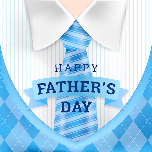 Vector realistic father's day illustration with tie