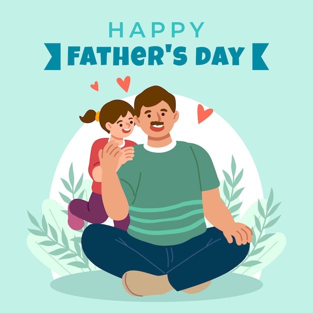 Realistic father's day illustration