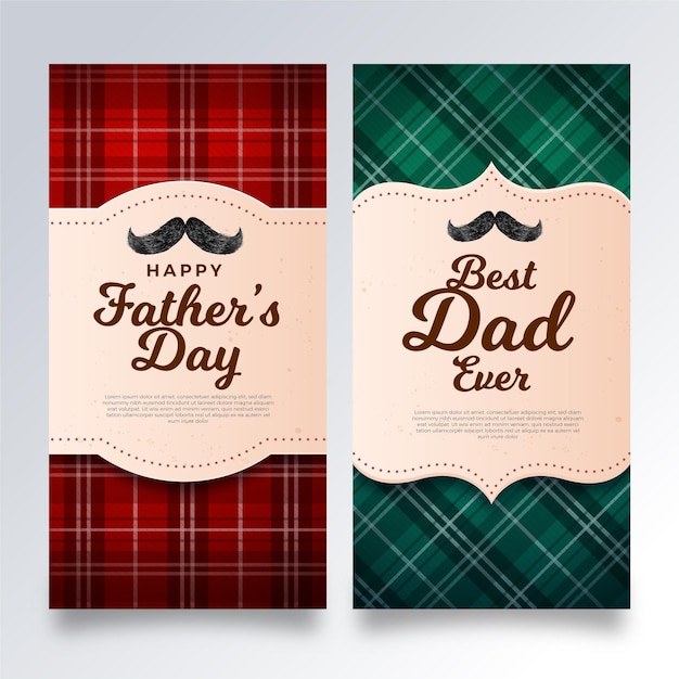 Vector realistic fathers day banners template