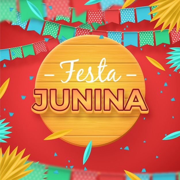 Vector realistic festa junina illustration