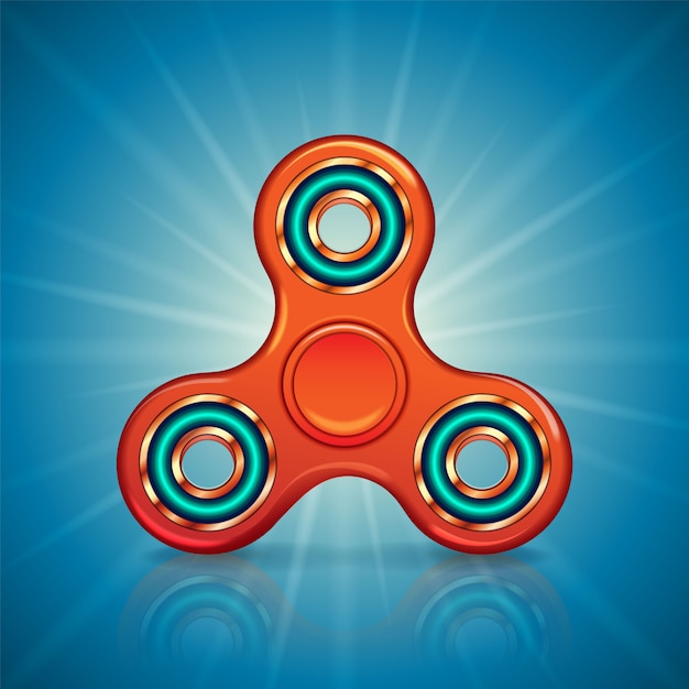 Vettore spinner di fidget realistico. giocattolo antistress. filatoio a mano alla moda.