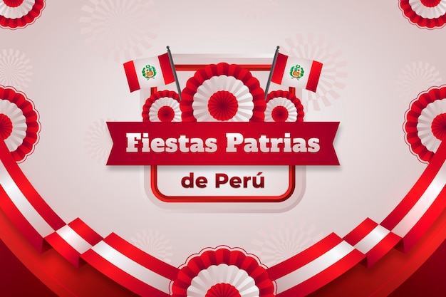 Realistic fiestas patrias background with rosettes