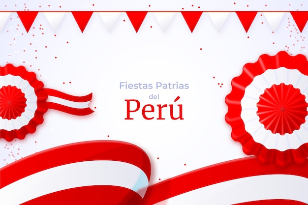 Illustrazione realistica di fiestas patrias con rosette