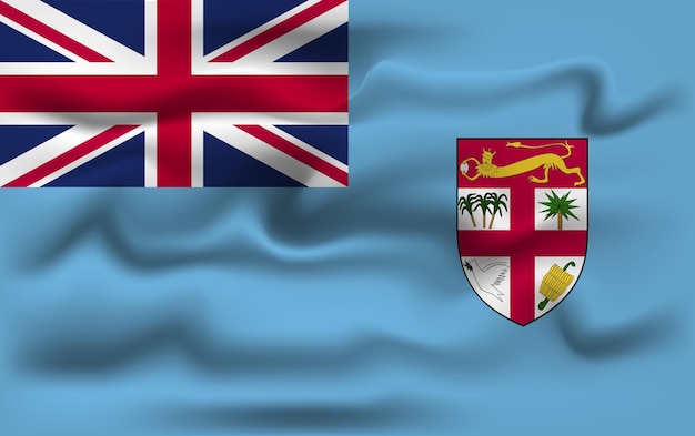 Realistic fiji vector flag design