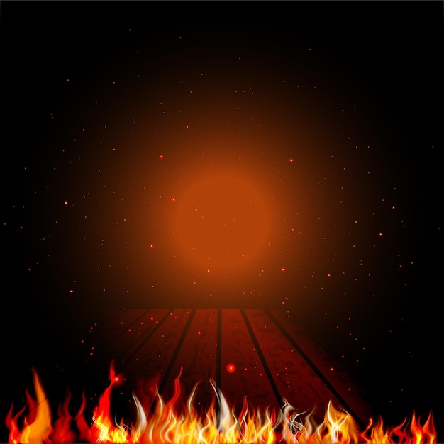 Vector realistic fire border background