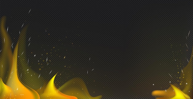 Vector realistic fire on a dark background - vector