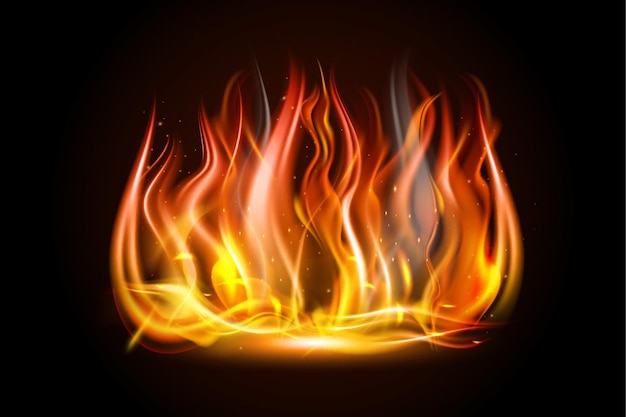 Realistic Fire Flame Banner Background