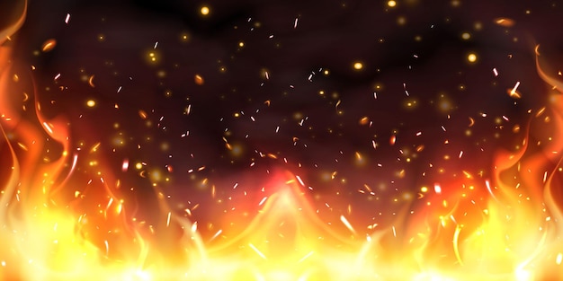 Vector realistic fire flare effect background