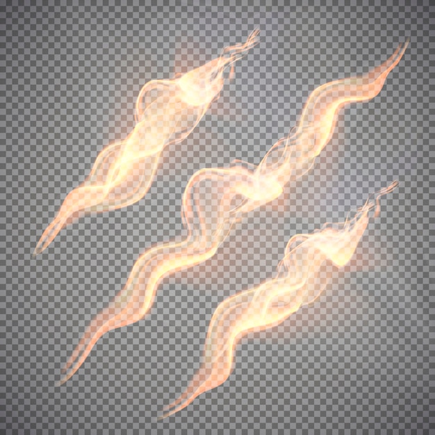 Realistic fire transparent effect element