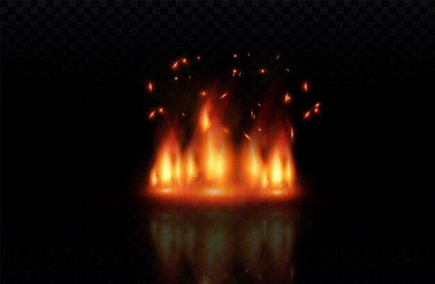 Vector realistic fire transparent special effect element. a hot flame is bursting. campfire.heat overlay. vector fire. vector flame. fire elements, the effect of decorative flame.