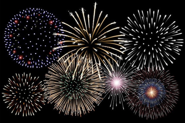 realistic fireworks background 