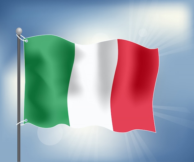 Realistic flag of italy