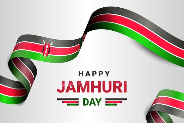 Realistic flag jamhuri day event