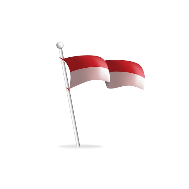 Realistic flag on white background Poland Vector illustration