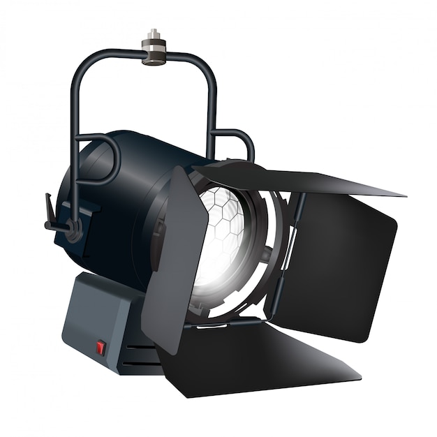 Vector realistic  floodlight, soffit, studio light.