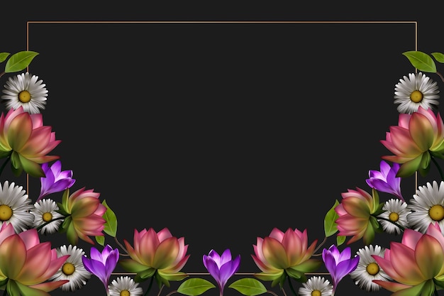 現実的な花のフレームの背景