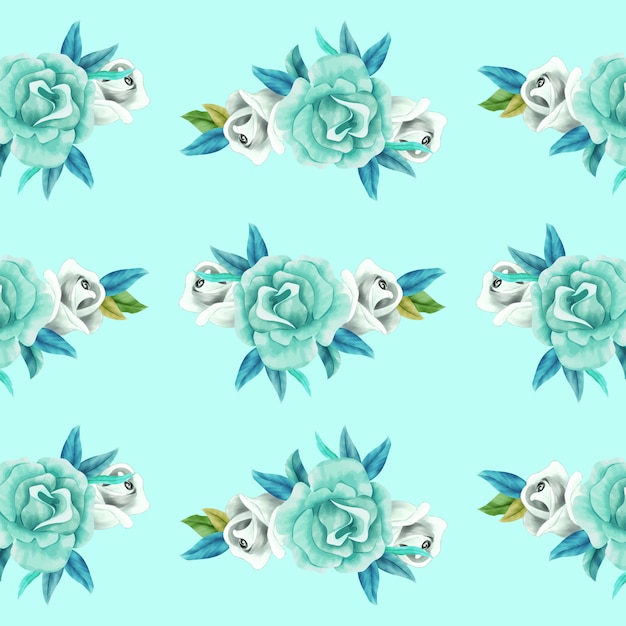 Vector realistic floral watercolor pattern