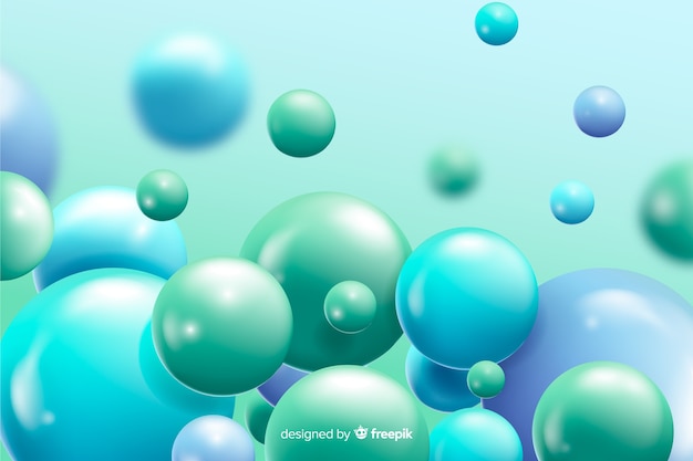 Realistic flowing blue balls background