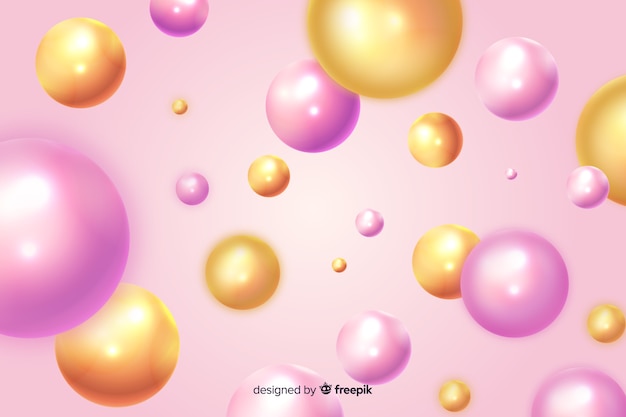 Vector realistic flowing glossy balls background