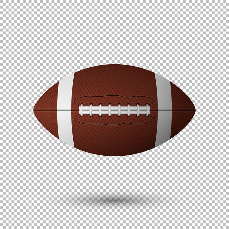 Vector realistic flying football closeup isolated