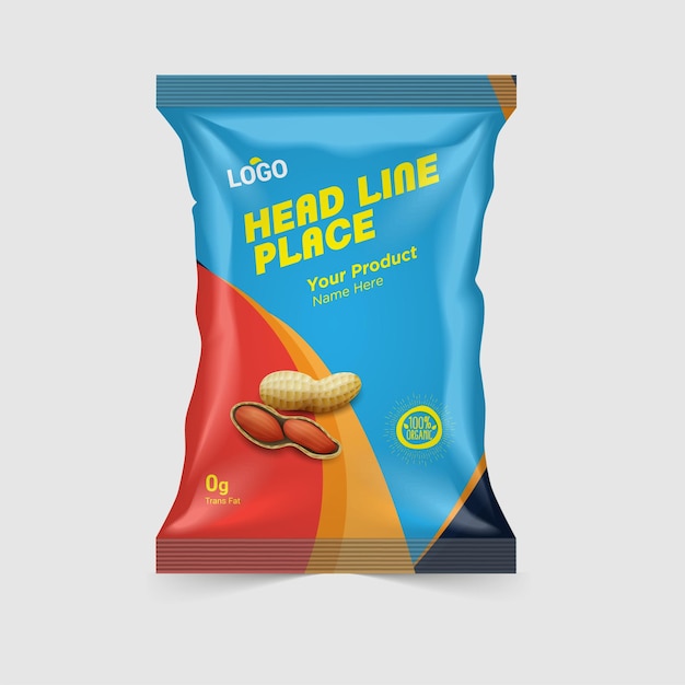 Realistic foil and plastic bags packaging design